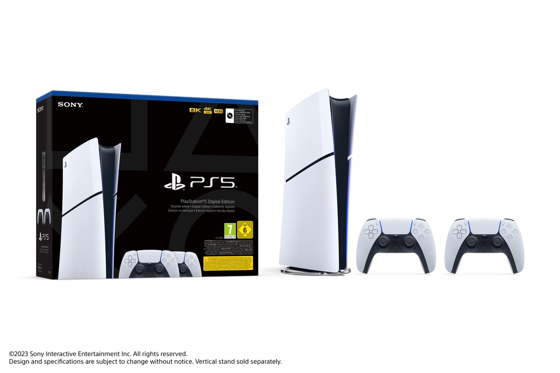 Pack PS5 Slim & 2e Manette Dualsense Blanche - Console de jeux PlayStation 5 Slim 825 Go (Digitale) - Bon état Bon état Sony reconditionné disponible sur Pixmania