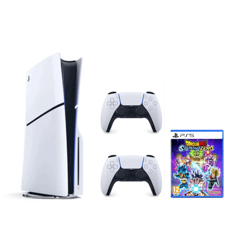 Pack PS5 Slim & 2e Manette Dualsense Blanche & Dragon Ball Sparking Zero - Console de jeux PlayStation 5 Slim 1 To (Standard) - Excellent état Parfait état Sony reconditionné disponible sur Pixmania