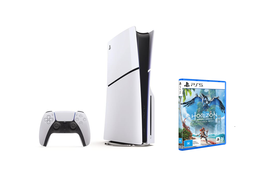 Pack PS5 Slim & Horizon Forbidden West - Console de Jeux Playstation 5 Slim (Standard) 1 To, Blanc - Bon état Bon état Sony reconditionné disponible sur Pixmania