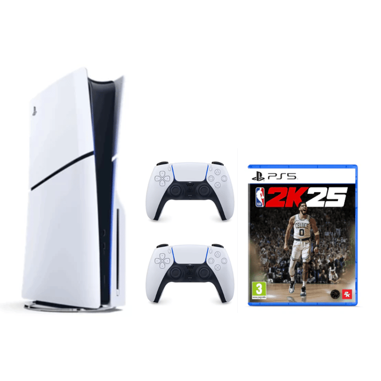 Pack PS5 Slim & NBA 2K25 & 2e Manette Dualsense Blanche - Console de jeux PlayStation 5 Slim 1 To (Standard) - Très bon état Très bon état Sony reconditionné disponible sur Pixmania