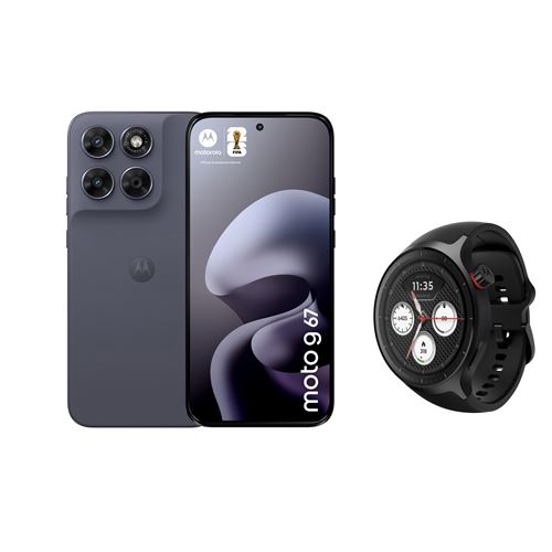 Pack Smartphone Motorola G67 6,78" 5G Double SIM 256 Go Gris Arctic Seal + Watch Noir État correct Motorola reconditionné disponible sur Fnac