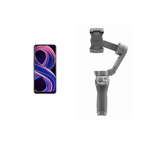 Pack Smartphone realme 8 5G 6.4" 128 Go Nano SIM Noir + Stabilisateur DJI Osmo Mobile 3 Gris État correct Realme reconditionné disponible sur Fnac