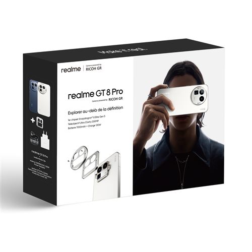 Pack Smartphone Realme GT8 Pro 6,79" 5G Double nano SIM 512 Go Diary White + Kit déco Blanc + Chargeur 120 W Blanc + Ecouteurs Buds Clip Noir État correct - 792,99 € Pack Smartphone Realme GT8 Pro 6,79" 5G Double nano SIM 512 Go Diary White + Kit déco Blanc + Chargeur 120 W Blanc + Ecouteurs Buds Clip Noir État correct reconditionné disponible sur Fnac