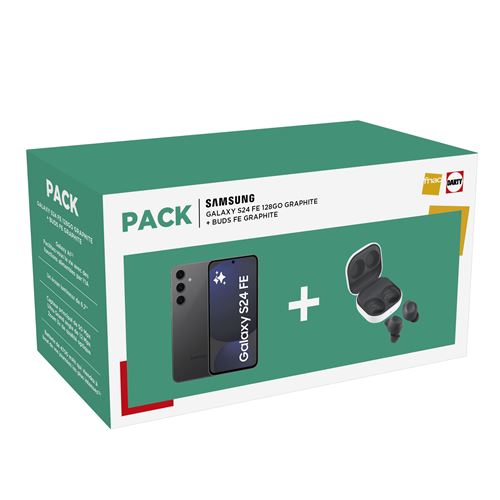 Pack Smartphone Samsung Galaxy S24 FE 6,7" 5G Nano SIM 128 Go Graphite + Buds FE Graphite État correct Samsung reconditionné disponible sur Fnac