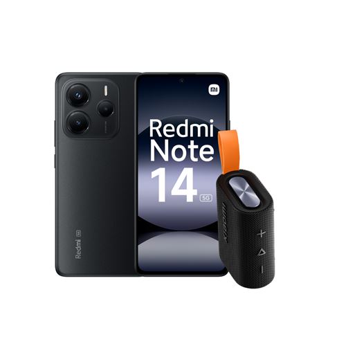 Pack Smartphone Xiaomi Redmi Note 14 6,67"" 5G Double nano SIM 256 Go Noir minuit + Enceinte portable Bluetooth Sound Pocket Noir État correct Xiaomi reconditionné disponible sur Fnac