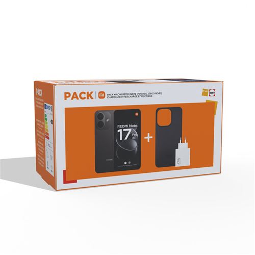 Pack Smartphone Xiaomi Redmi Note 17 Pro 6,83" 5G Double nano SIM 256 Go Noir + Xiaomi Hyper chargeur 67 W Type A Blanc + Coque Noir État correct Xiaomi reconditionné disponible sur Fnac | Dero