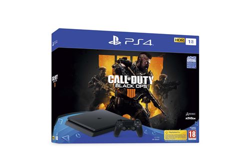 Pack Sony Console PS4 Slim 1 To Noir + Call of Duty Black Ops 4 État correct Sony reconditionné disponible sur Fnac