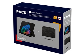 Pack Surface Pro 11ème Edition 13" Copilot+PC Ecran tactile Snapdragon X Elite 16 Go RAM 512 Go SSD Noir + Clavier Surface Pro Noir avec emplacement stylet + Stylet Surface Slim Pen Très bon état Microsoft reconditionné disponible sur Darty
