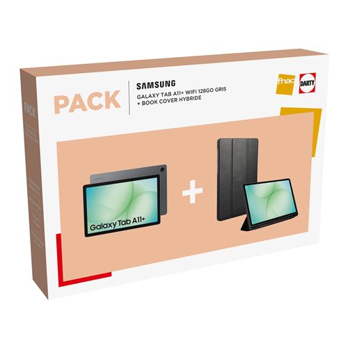 Pack Tablette tactile Samsung Galaxy Tab A11+ 11" 128 Go Gris + Book Cover Hybride État correct Samsung reconditionné disponible sur Fnac