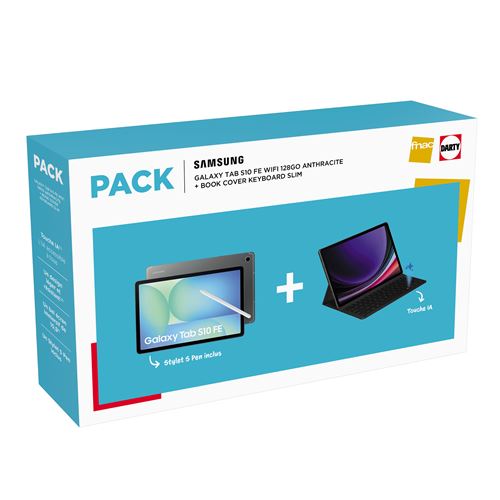 Pack Tablette Tactile Samsung Galaxy Tab S10 FE 10,9" Wi-Fi 128 Go Anthracite + BookCover Keyboard État correct Samsung reconditionné disponible sur Fnac