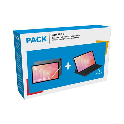 Pack Tablette Tactile Samsung Galaxy Tab S11 11" Wi-Fi 128 Go Gris + Book Cover KeyBoard Slim SPen inclus État correct Samsung reconditionné disponible sur Fnac