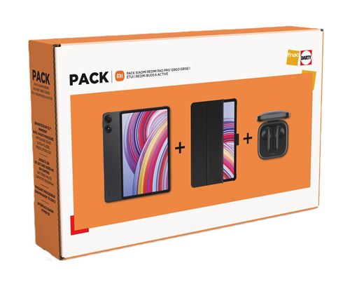 Pack Tablette tactile Xiaomi Redmi Pad Pro 12,1" Wifi 128 Go Gris + Buds 6 Active Noir + Folio État correct Xiaomi reconditionné disponible sur Fnac