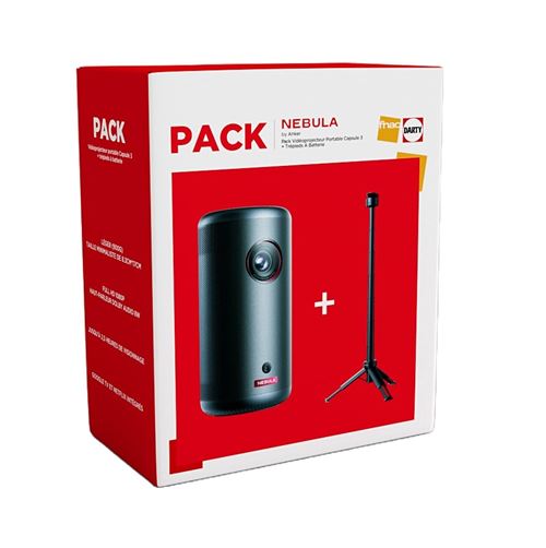 Pack Vidéoprojecteur Anker Nebula Capsule 3 Noir + trépied batterie État correct Anker reconditionné disponible sur Fnac | Dero