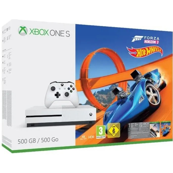 Pack Xbox one S 500 Go FH3 Hot Wheels Reconditionné - 268,00 € Pack Xbox one S 500 Go FH3 Hot Wheels Reconditionné Microsoft reconditionné disponible sur Cdiscount Seconde Vie