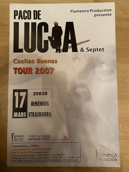 Acheter Paco de Lucia & Septet - Cositas Buenas Tour 2007 - 40x60cm - Affiche État correct - 22,99 € Paco de Lucia & Septet - Cositas Buenas Tour 2007 - 40x60cm - Affiche État correct N/A reconditionné disponible sur Fnac