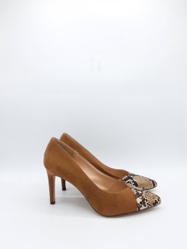 Acheter paire d'escarpins cognac et python de seconde main - 15,00 € paire d'escarpins cognac et python de seconde main reconditionné disponible sur Claquettes Market