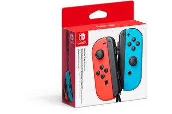 PAIRE DE MANETTES JOY-CON GAUCHE BLEUE NEON & DROITE ROUGE NEON Bon état Nintendo reconditionné disponible sur Darty