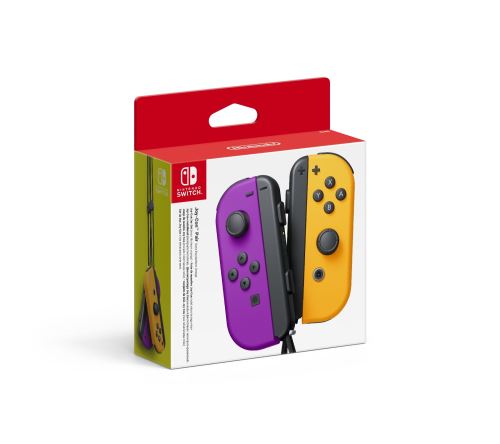 Paire de manettes Joy-Con Nintendo Switch violet neon et orange État correct Nintendo reconditionné disponible sur Fnac