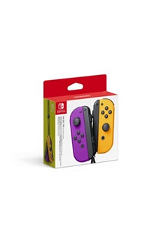 Paire de manettes Joy-Con Switch violet neon et orange Bon état Nintendo reconditionné disponible sur Darty