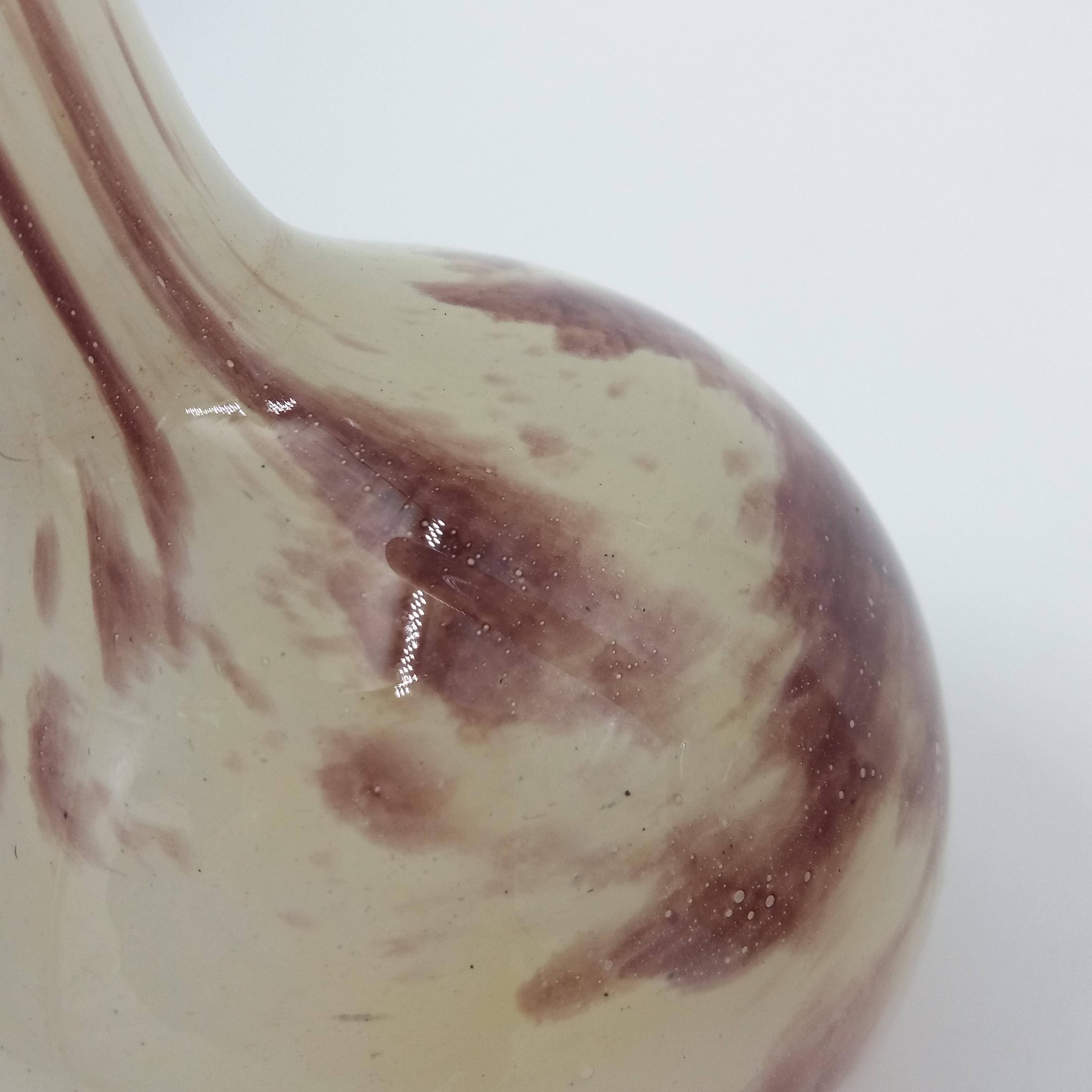 Voir photo 4 de Paire de soliflores vase boule verre soufflé beige et brun Paire de soliflores vase boule verre soufflé beige et brun Très bon état reconditionné photo 4