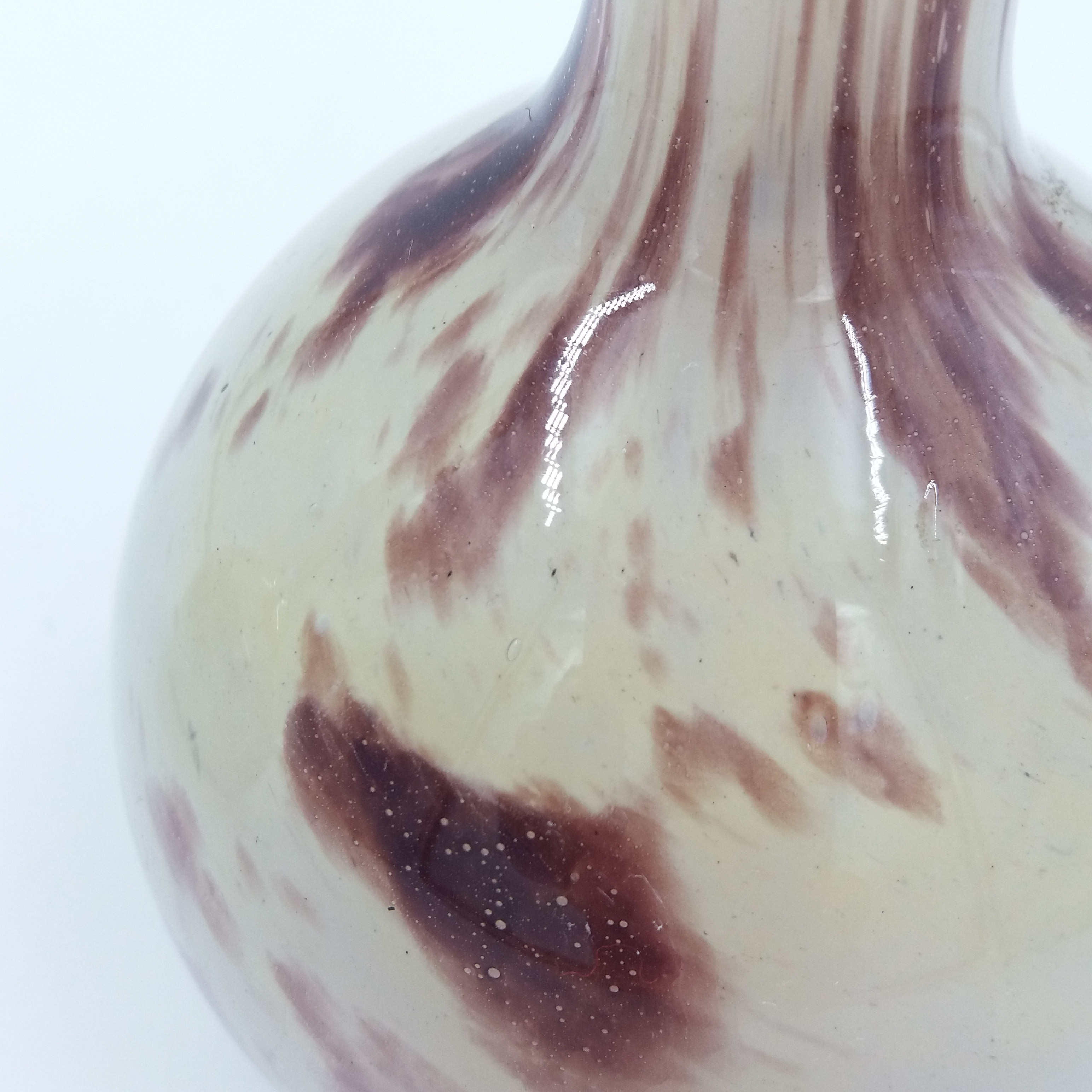 Voir photo 5 de Paire de soliflores vase boule verre soufflé beige et brun Paire de soliflores vase boule verre soufflé beige et brun Très bon état reconditionné photo 5