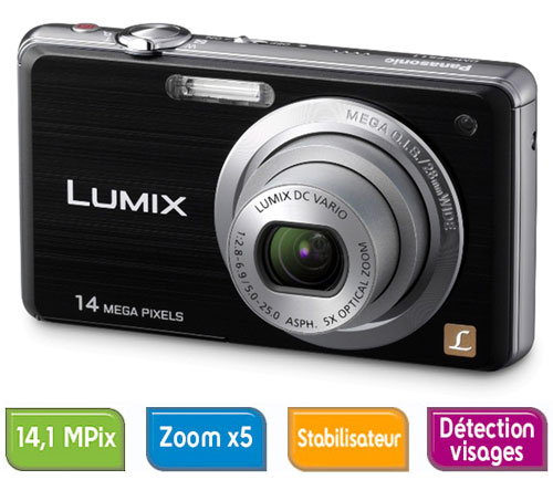 Panasonic Lumix DMC-FS11 EF-K Noir État correct Panasonic reconditionné disponible sur Fnac