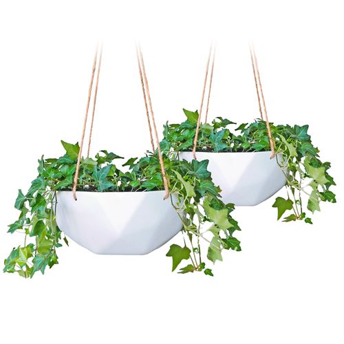 Panier suspendu - Blumfeldt Laren Ø 28 cm - polystone avec cordes naturelles - lot de 2 - blanc État correct N/A reconditionné disponible sur Fnac