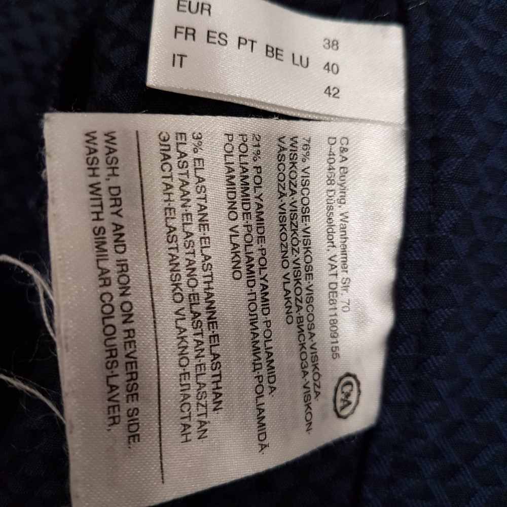 Voir photo 6 de Pantalon bleu et noir - CANDA - Taille 38 Pantalon bleu et noir - CANDA - Taille 38 Bon état reconditionné photo 6