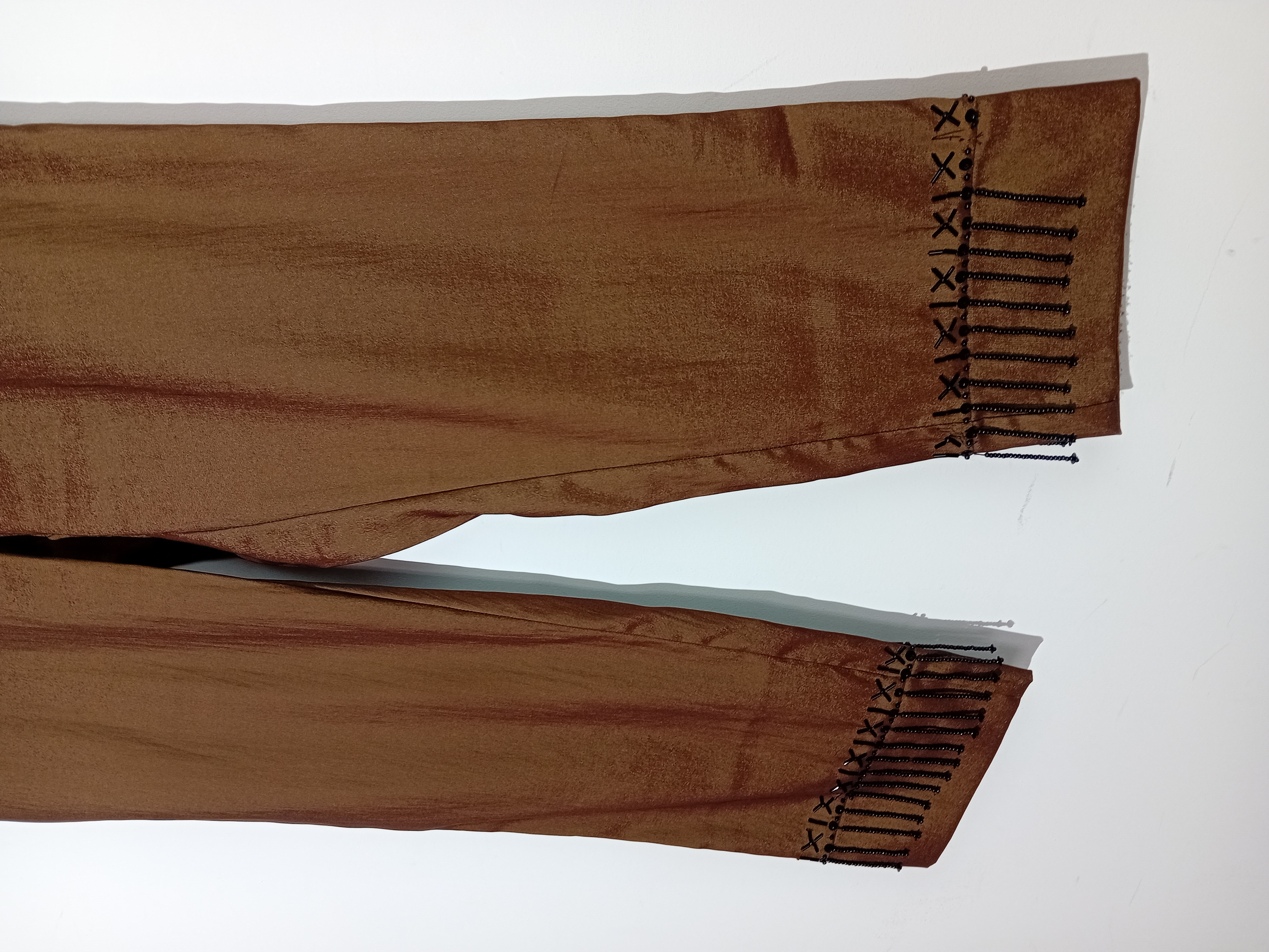 Voir photo 4 de Pantalon Corsaire Marron Perles Sandwich 38 (T5534) Pantalon Corsaire Marron Perles Sandwich 38 (T5534) Bon état reconditionné photo 4