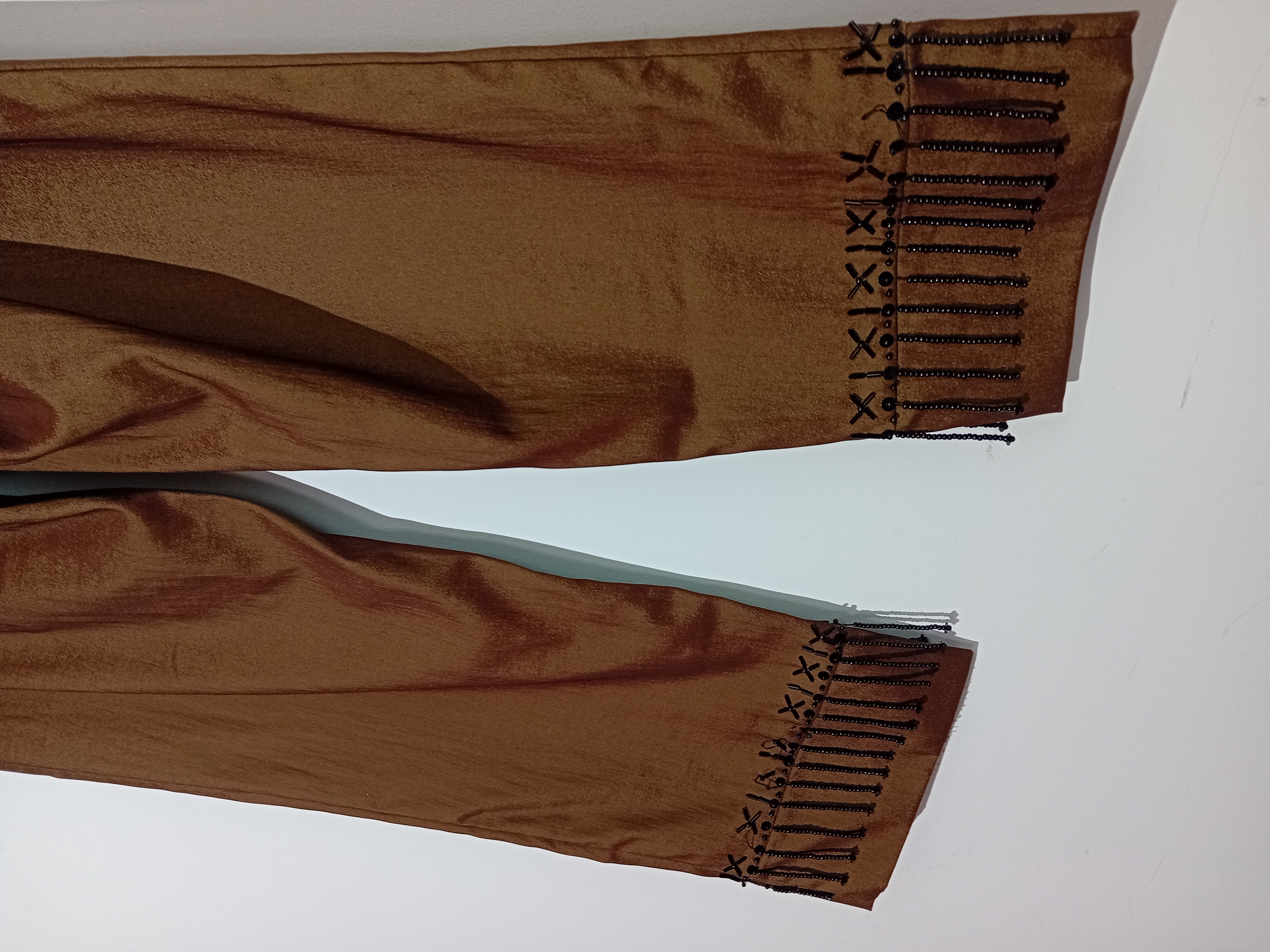 Voir photo 5 de Pantalon Corsaire Marron Perles Sandwich 38 (T5534) Pantalon Corsaire Marron Perles Sandwich 38 (T5534) Bon état reconditionné photo 5