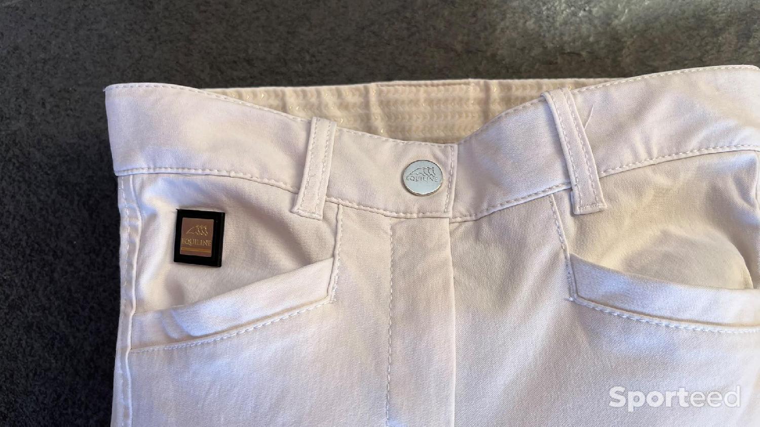 Pantalon d’équitation Equiline blanc Très bon état Equiline reconditionné disponible sur Sporteed