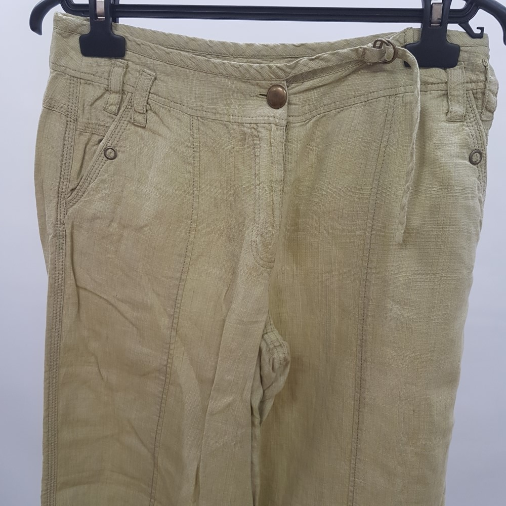 Voir photo 4 de Pantalon en lin vert amande - SANDWICH - Taille 34 Pantalon en lin vert amande - SANDWICH - Taille 34 Bon état reconditionné photo 4