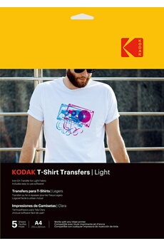 Papier transfert textile clair t-shirt, 5 feuilles, compatible avec toutes les imprimantes à jet d''encre Bon état Kodak reconditionné disponible sur Darty | Dero
