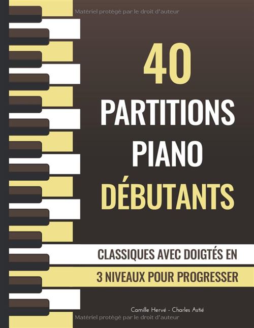 Partition piano Narratik - 40 classiques simplifiés avec doigtés 3 niveaux - 54 pages État correct N/A reconditionné disponible sur Fnac
