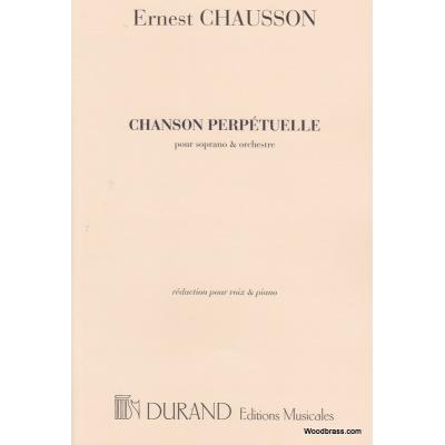 Partitions classique DURAND CHAUSSON E. - CHANSON PERPETUELLE - SOPRANO ET ORCHESTRE Voix solo, piano État correct reconditionné disponible sur Fnac
