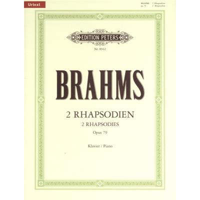 Acheter Partitions classique EDITION PETERS BRAHMS JOHANNES - 2 RHAPSODIES OP.79 - PIANO Piano État correct - 20,57 € Partitions classique EDITION PETERS BRAHMS JOHANNES - 2 RHAPSODIES OP.79 - PIANO Piano État correct reconditionné disponible sur Fnac