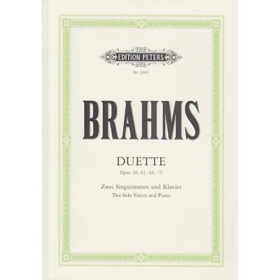 Partitions classique EDITION PETERS BRAHMS JOHANNES - BRAHMS - DUETTE OP.20.61.66.75 (PAR 10 MINIMUM) Choeur et ensemble vocal État correct reconditionné disponible sur Fnac