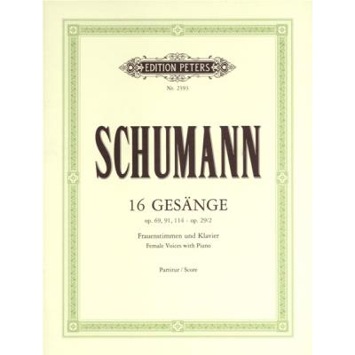 Partitions classique EDITION PETERS SCHUMANN ROBERT - 16 FEMALE CHORUSES - MIXED CHOIR (PAR 10 MINIMUM) Choeur et ensemble vocal État correct reconditionné disponible sur Fnac | Dero