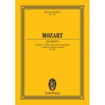 Partitions classique EULENBURG MOZART W.A. - QUARTET A MAJOR KV 298 - FLUTE, VIOLIN, VIOLA AND CELLO Flûte traversière État correct reconditionné disponible sur Fnac