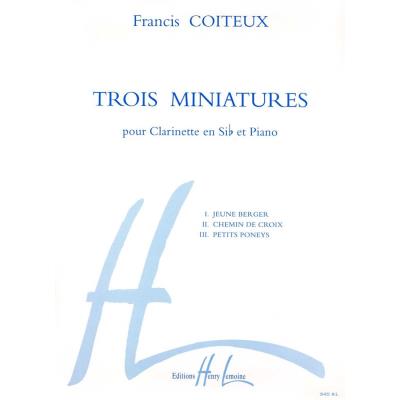 Partitions classique LEMOINE COITEUX FRANCIS - MINIATURES (3) - CLARINETTE, PIANO Clarinette État correct reconditionné disponible sur Fnac