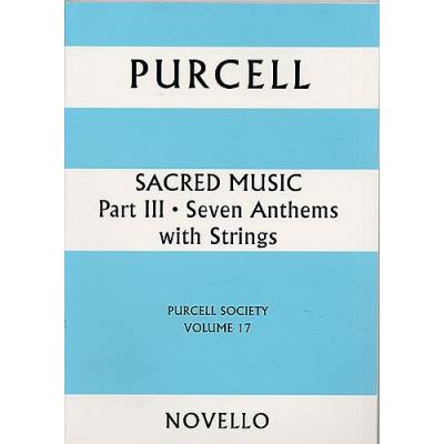 Partitions classique NOVELLO PURCELL HENRY - SACRED MUSIC PART III - SEVEN ANTHEMS WITH STRINGS - PURCELL SOCIETY VOLUME 17 - SAT Choeur et ensemble vocal État correct reconditionné disponible sur Fnac