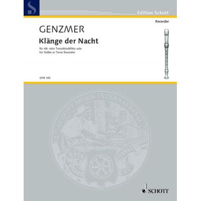 Partitions classique SCHOTT GENZMER HARALD - KLÄNGE DER NACHT - ALTO OR TENOR RECORDER Flûte à bec État correct Schott reconditionné disponible sur Fnac