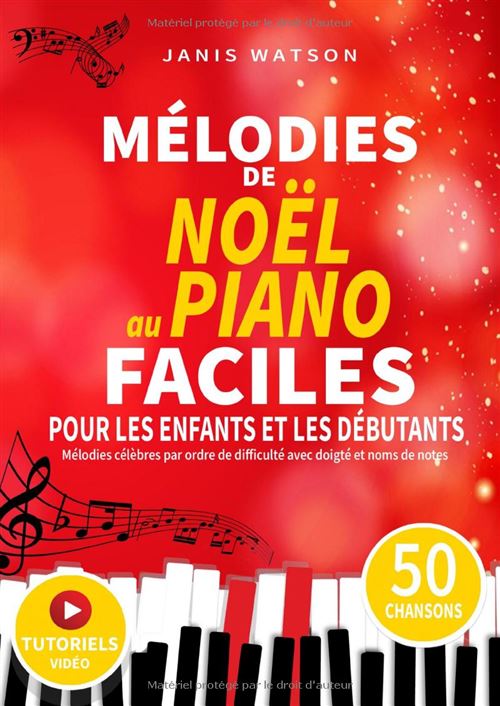 Partitions piano Narratik - Mélodies de Noël Enfants Débutants Doigtés Noms des notes Grand format 94 pages État correct N/A reconditionné disponible sur Fnac