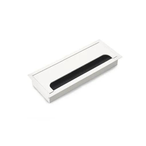 Passe-câbles de table Emuca Quadrum, rectangulaire, 269x80mm, à encastrer, Aluminium, Peint en blanc Bon état reconditionné disponible sur Rakuten