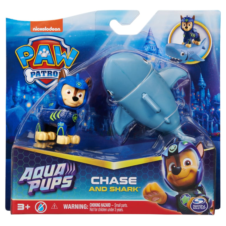 PAW Patrol , Aqua Pups, Figurines articulées Chase and Shark, jouets pour enfants à partir de 3 ans - Excellent état Parfait état reconditionné disponible sur Pixmania