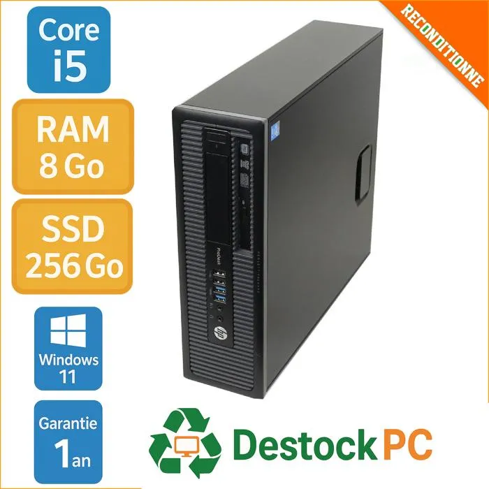 PC d’occasion HP EliteDesk – i5 performant 8 Go RAM 256 Go SSD Windows 11 Reconditionné - 199,00 € PC d’occasion HP EliteDesk – i5 performant 8 Go RAM 256 Go SSD Windows 11 Reconditionné Hewlett-Packard reconditionné disponible sur Cdiscount Seconde Vie
