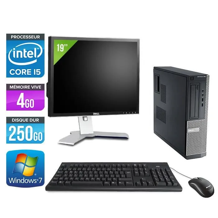 Acheter Pc de bureau Dell 390 DT - i5 - 4Go- 250Go HDD - W7 +Ecran 19 refurbished - 214,00 € Pc de bureau Dell 390 DT - i5 - 4Go- 250Go HDD - W7 +Ecran 19 refurbished reconditionné disponible sur Cdiscount Seconde Vie