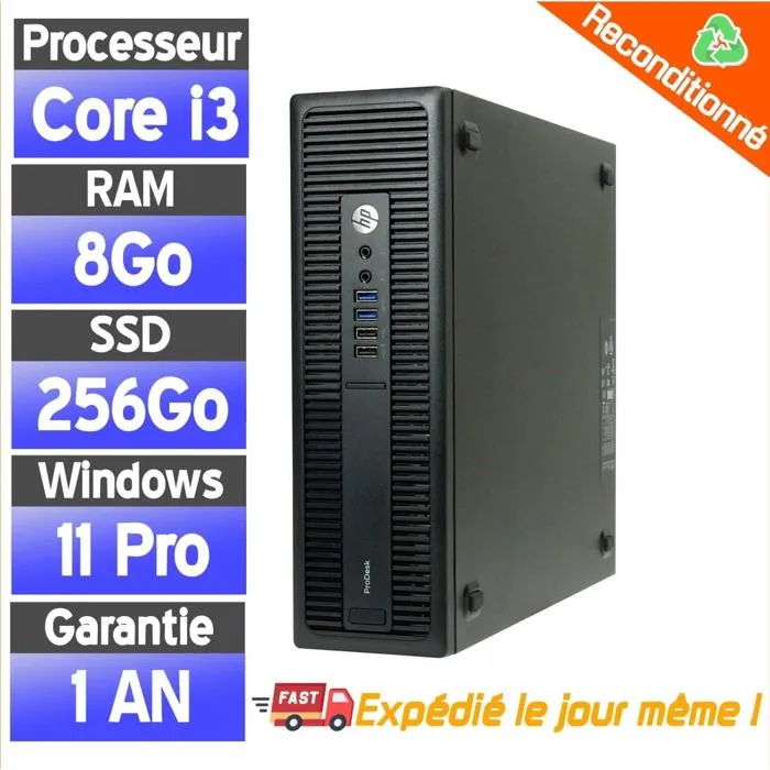 PC de Bureau Reconditionné - HP ProDesk 600 G2 - Core i3-6100 - SSD 256 Go - 8 Go RAM Reconditionné - 138,00 € PC de Bureau Reconditionné - HP ProDesk 600 G2 - Core i3-6100 - SSD 256 Go - 8 Go RAM Reconditionné Hewlett-Packard reconditionné disponible sur Cdiscount Seconde Vie