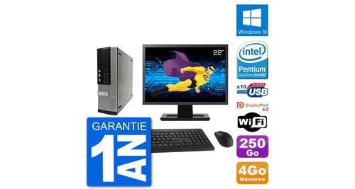 Pc dell 7010 sff ecran 22" intel g2020 ram 4go disque 250go windows 10 wifi État correct N/A reconditionné disponible sur Fnac