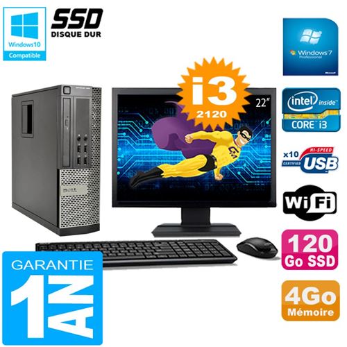 Pc dell 990 sff core i3-2120 ram 4go disque 120go ssd graveur wifi w7 ecran 22' Occasion Dell reconditionné disponible sur Fnac | Dero